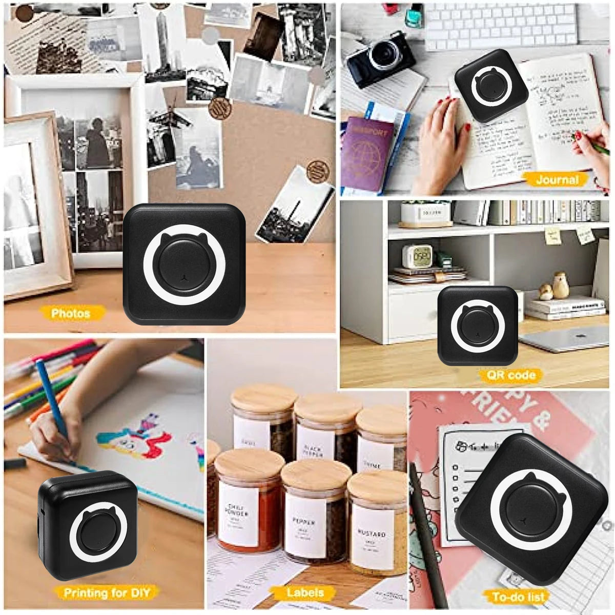 MINI Print Portable Thermal Printer Photo Pocket Thermal Label Printer 58mm Printing Wireless Bluetooth Android IOS