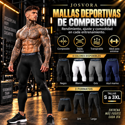 Mallas deportivas de compresión Pro Combat para hombre, modelo tatuado y colores disponibles