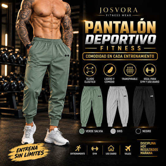Portada de Pantalón Deportivo Fitness con modelo tatuado