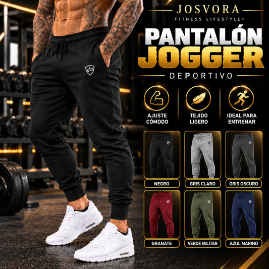 Portada de pantalón jogger deportivo para hombre