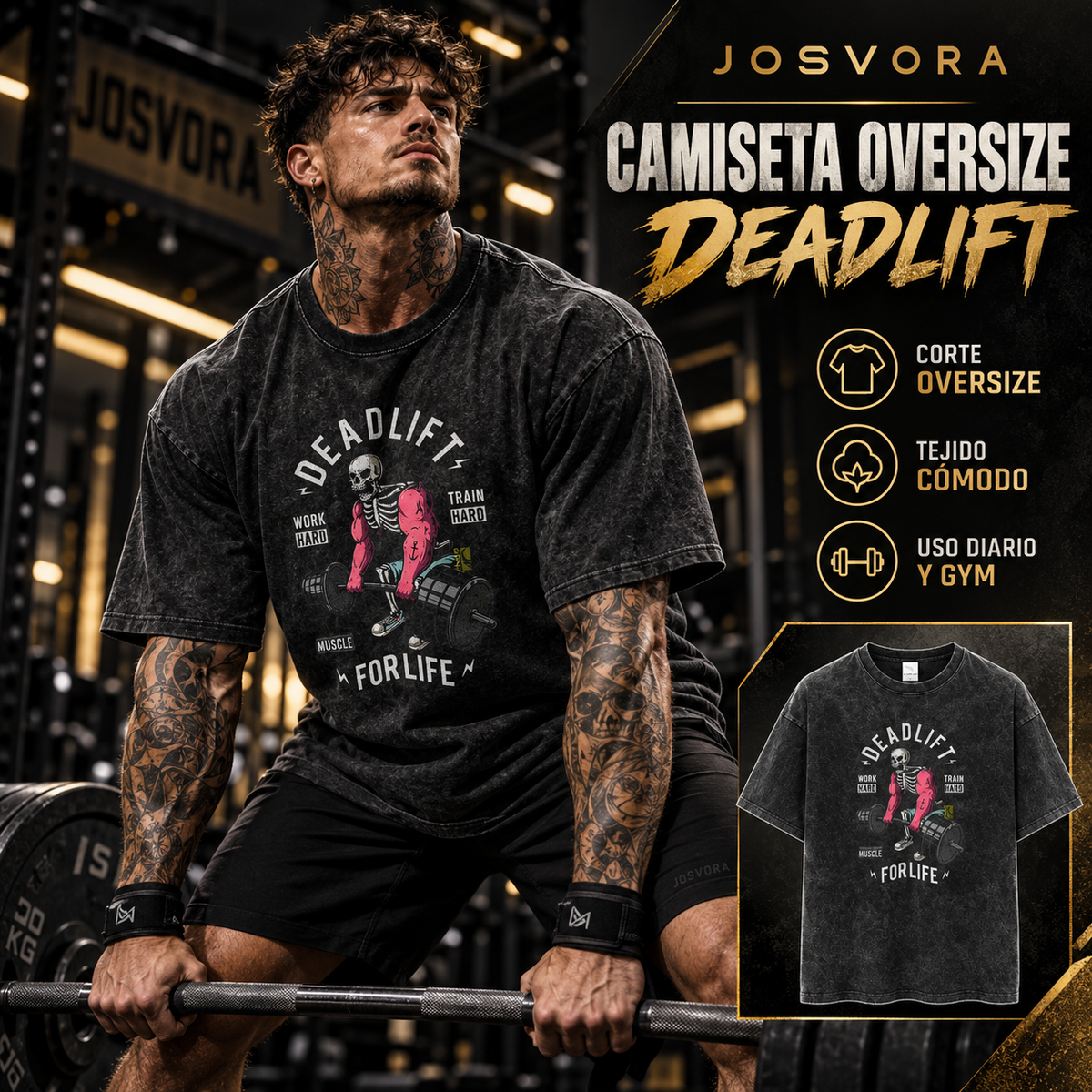 Camiseta Oversize deadlift gym