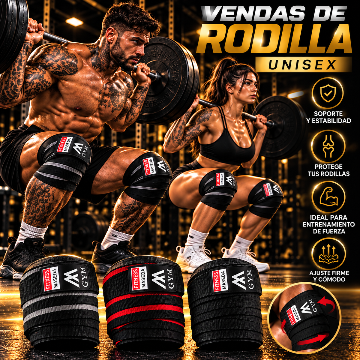 Venda de Rodilla Deportiva Unisex